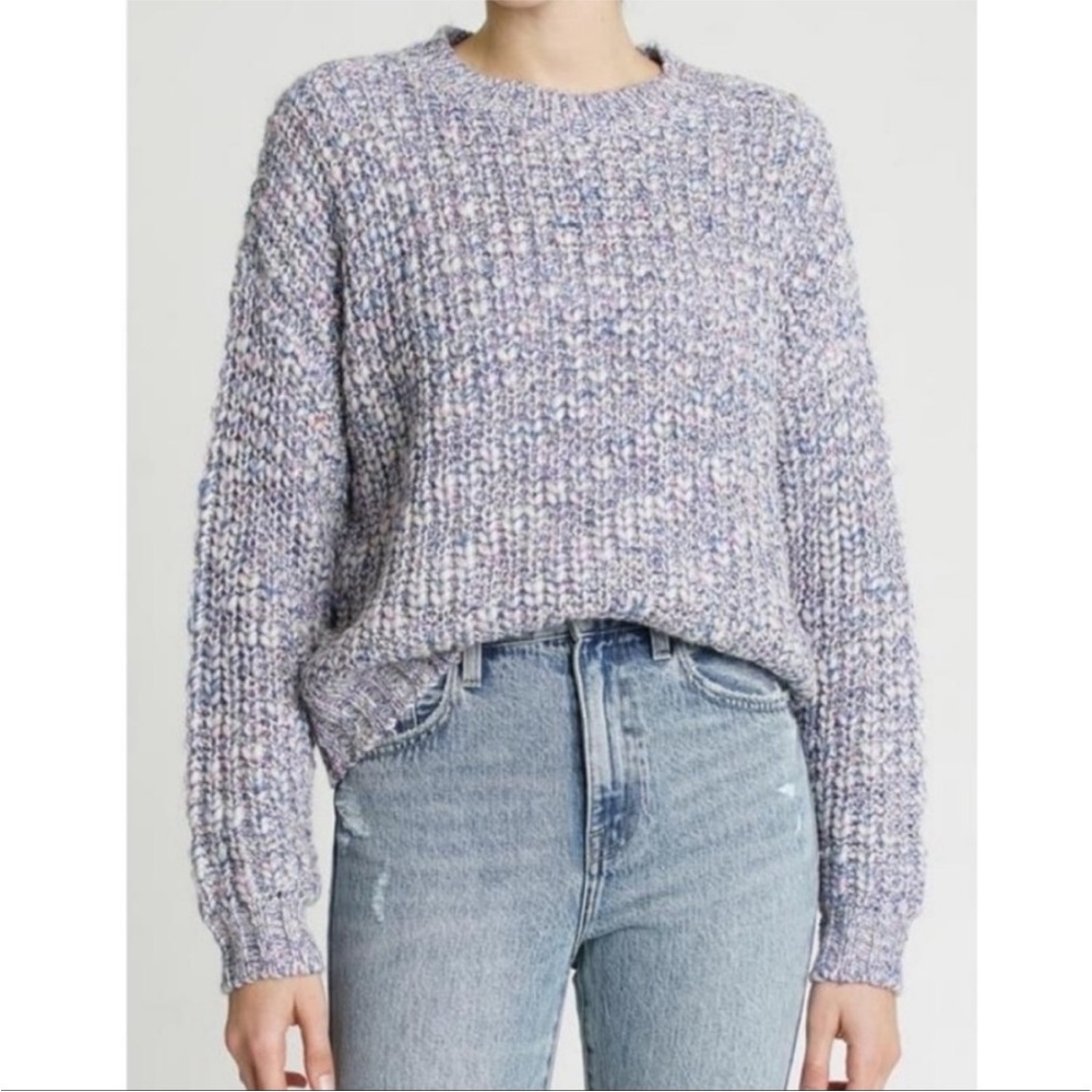 PISTOLA Blue Confetti Chunky Knit Sweater SMALL Wool Alpaca NWT Pastel Cozy $138